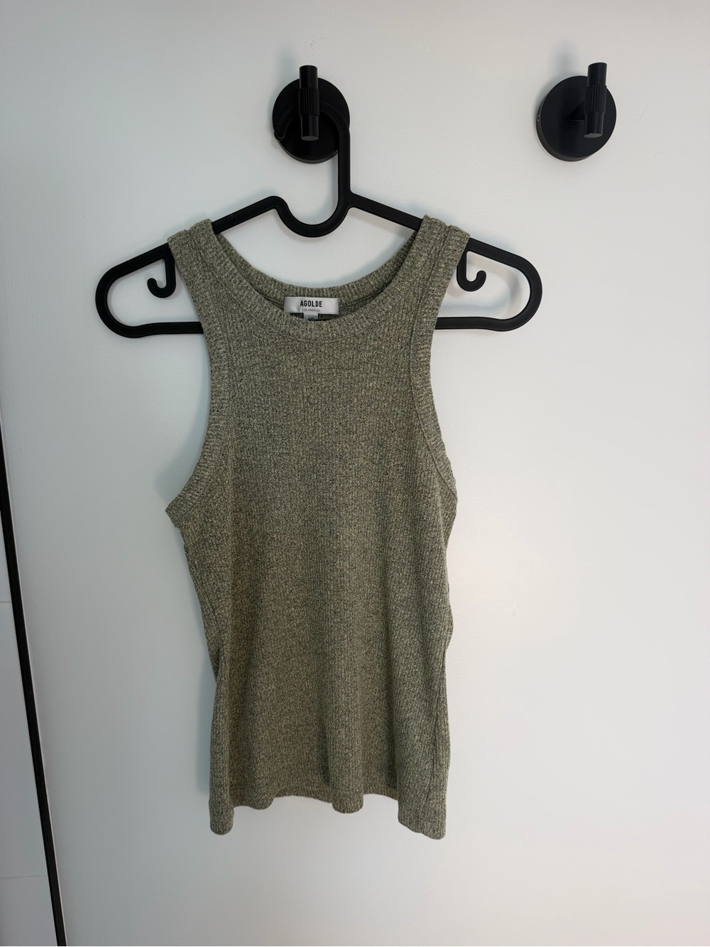 Agolde Olive Green Ribbed Tank Top